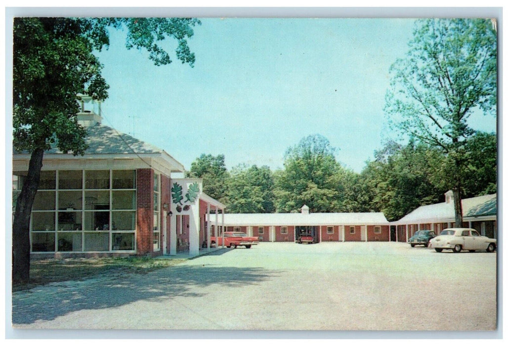 c1950's Twin Oaks Motel Cars Ashland Virginia VA Unposted Vintage Postcard