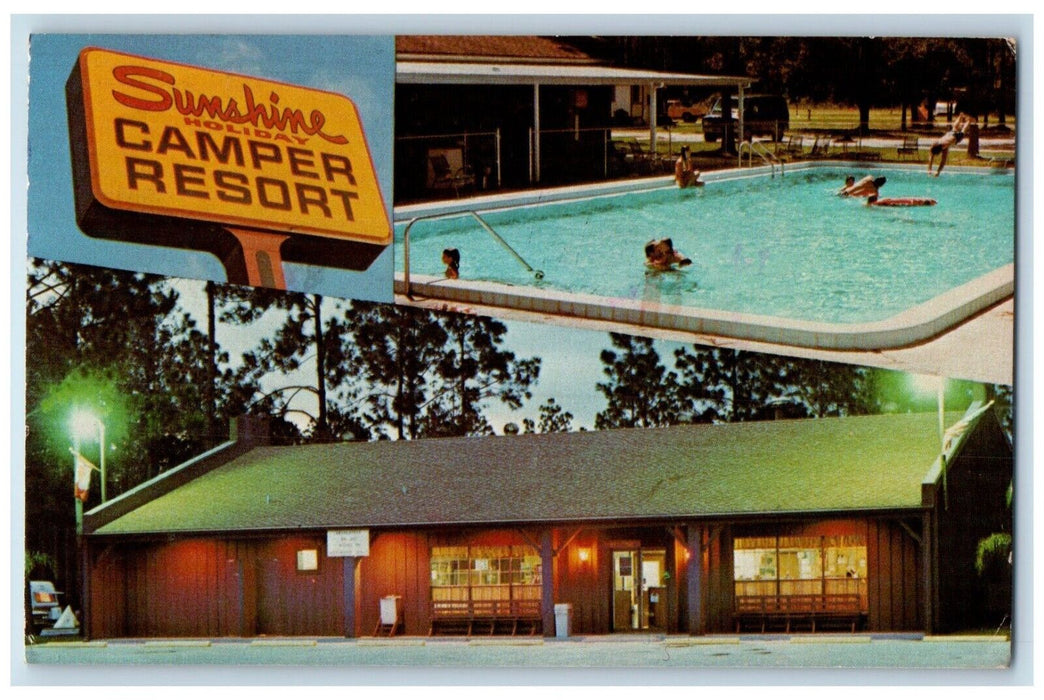 1986 Sunshine Holiday Camper Resort Ormond Beach Multi-View Florida FL Postcard