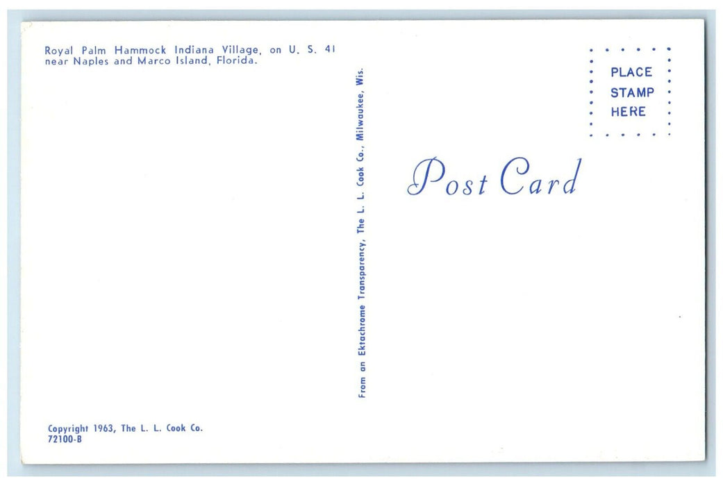 c1960 Royal Palm Hammock Indiana Village Naples Marco Island Florida FL Postcard