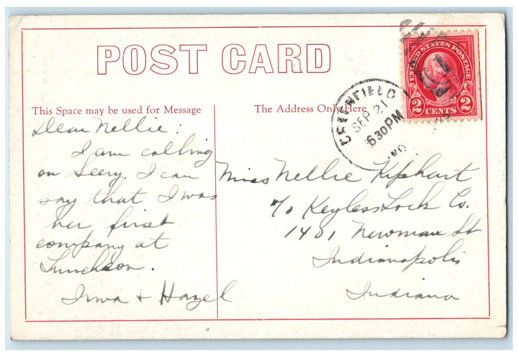 c1910 James Whitcomb Riley Old Swimming Hole Greenfield Indiana IN Postcard