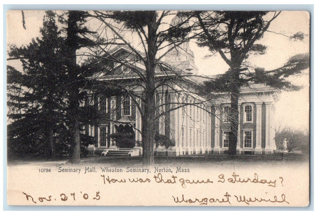 c1905 Seminary Hall Wheaton Seminary Norton Massachusetts MA Postcard