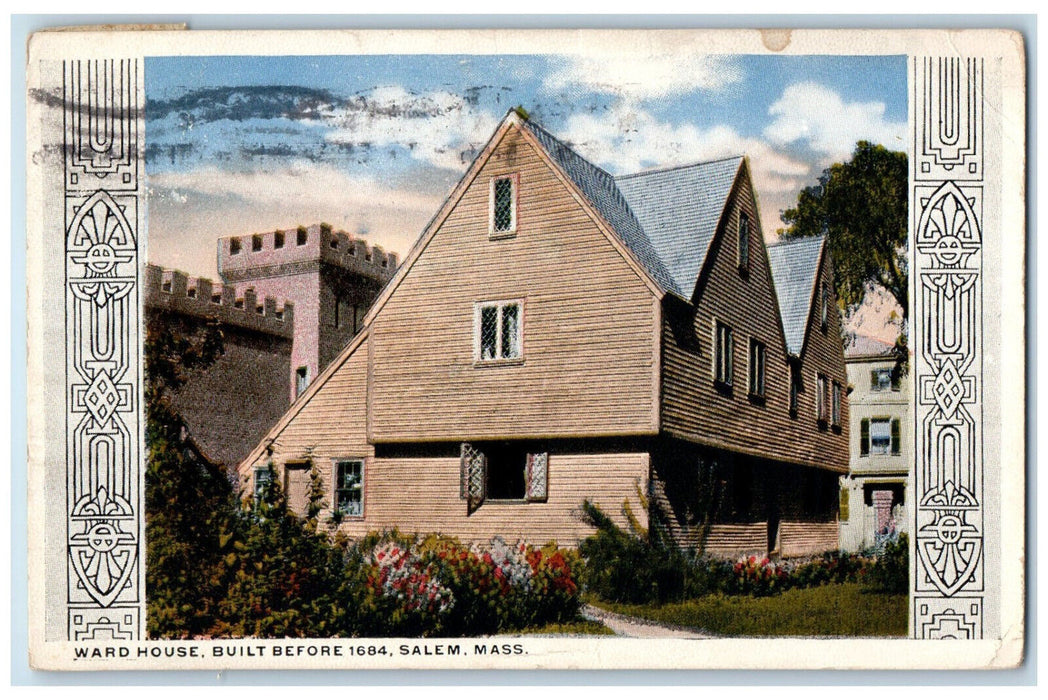 1917 Ward House Salem Massachusetts MA Antique Posted Tichnor Postcard
