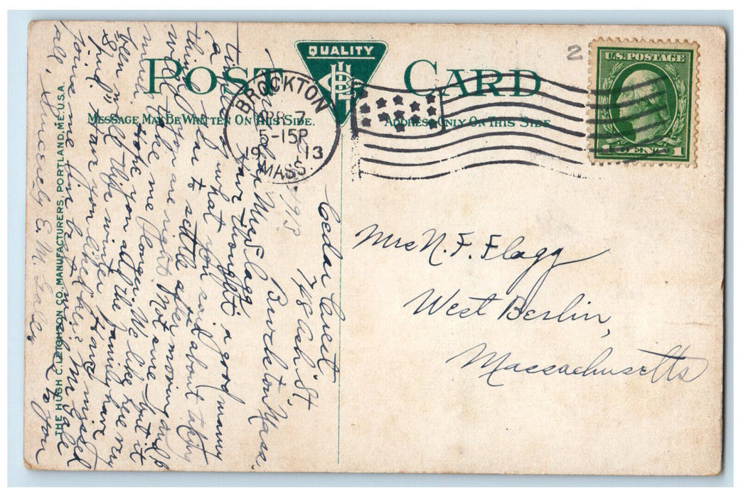 1913 The Court House Brockton Massachusetts MA Antique Posted Postcard