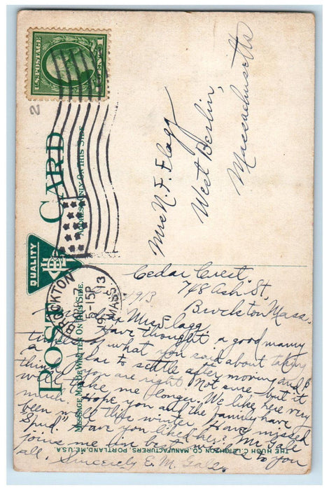 1913 The Court House Brockton Massachusetts MA Antique Posted Postcard