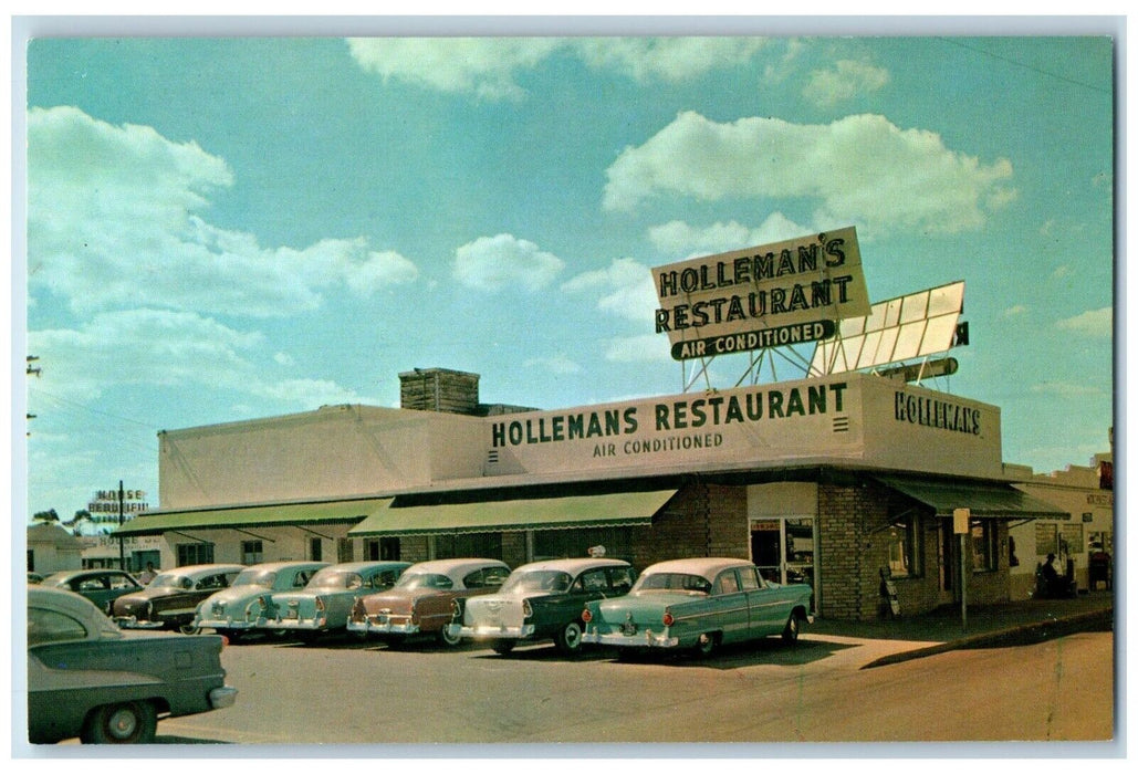 c1960 Exterior View Holleman Restaurant Building Cars Miami Florida FL Postcard