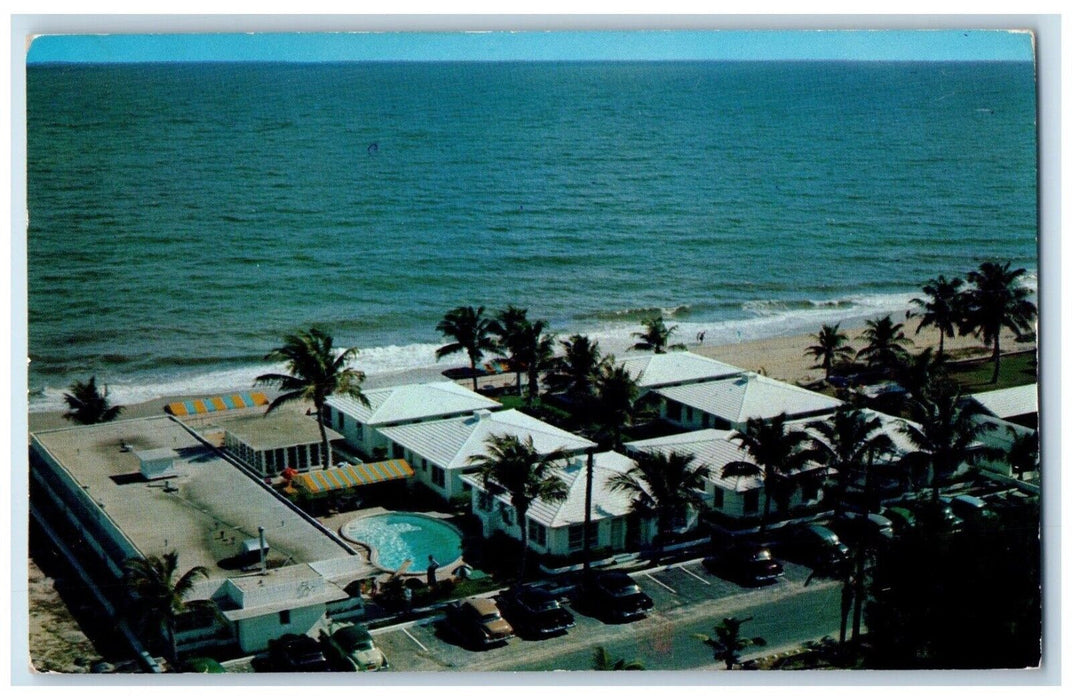 1966 Aerial View Vista Del Mar Resort Pompano Beach Florida FL Antique Postcard