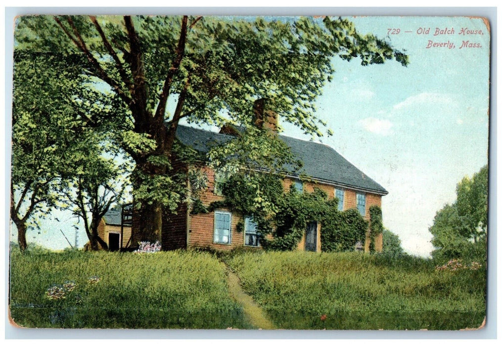 1908 Old Batch House And Trees Beverly Massachusetts MA Posted Antique Postcard