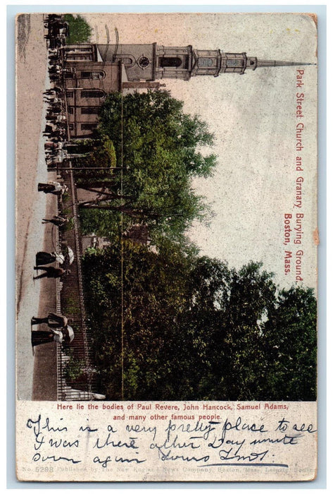 1905 Park Street Church and Granary Burying Ground Boston MA Postcard