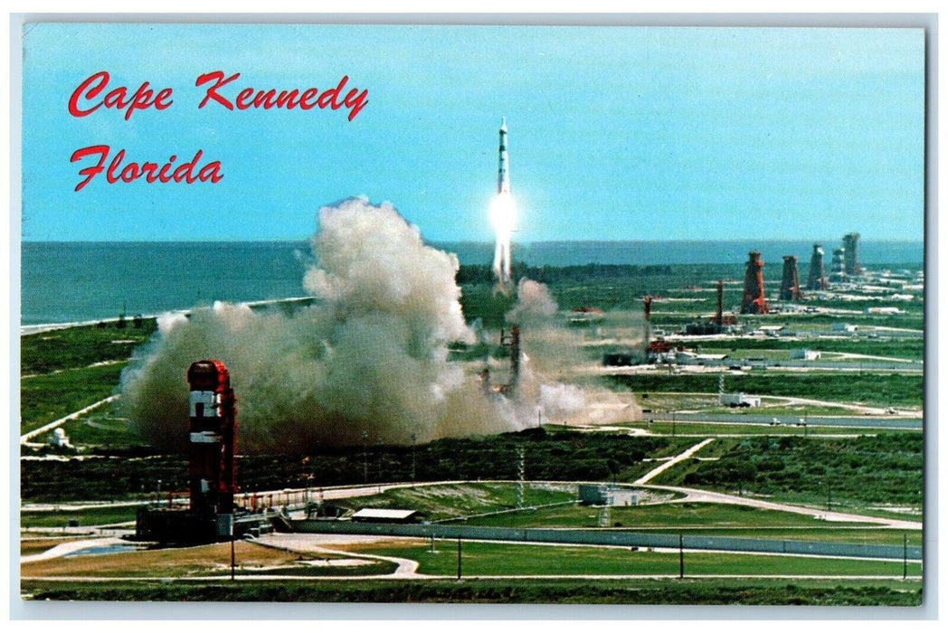 1960 Aerial View Cape Kennedy Martin's Titan Atlantic Missile Florida Postcard