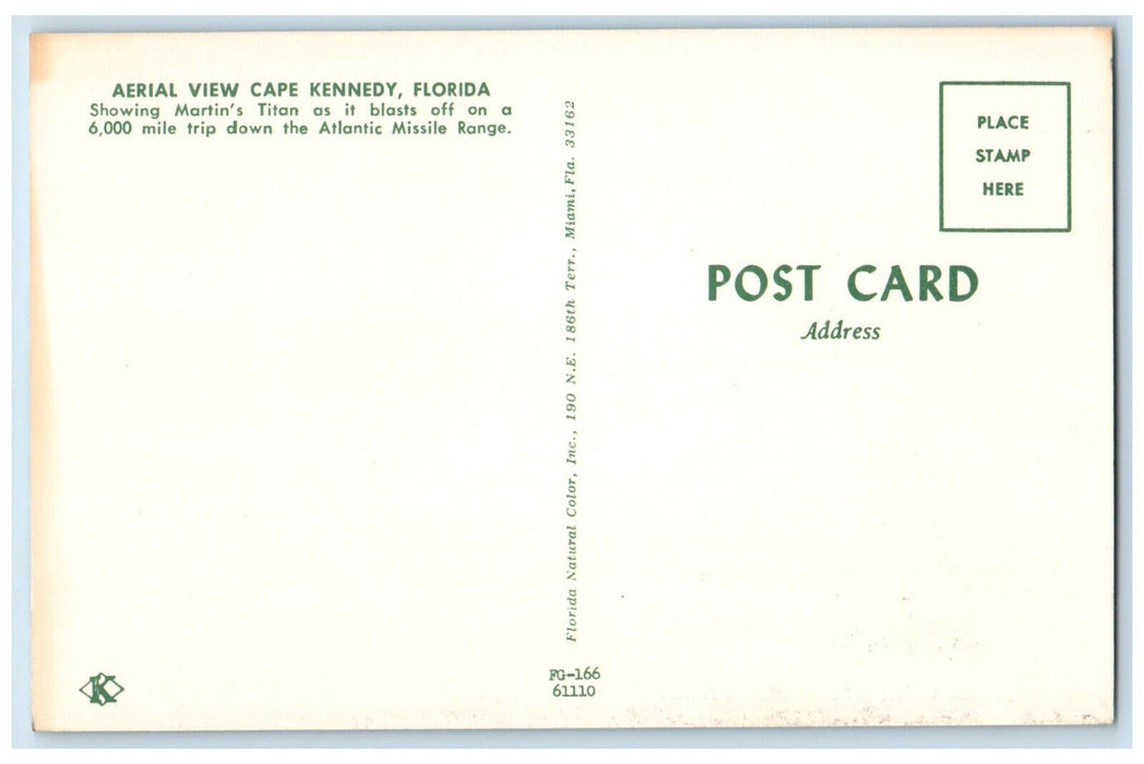 1960 Aerial View Cape Kennedy Martin's Titan Atlantic Missile Florida Postcard