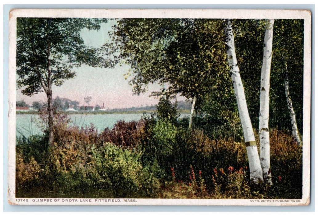 1914 Glimpse Of Onota Lake Pittsfield Massachusetts MA Posted Antique Postcard