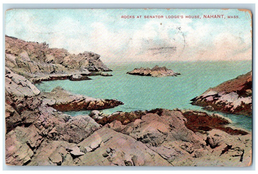 1908 Rocks At Senator Lodge's House Nahant Massachusetts MA Antique Postcard