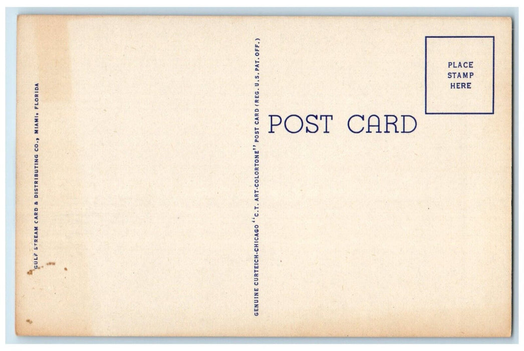 c1940 Charter Fishing Boats Baker Haulover Fishing Docks Beach Florida Postcard