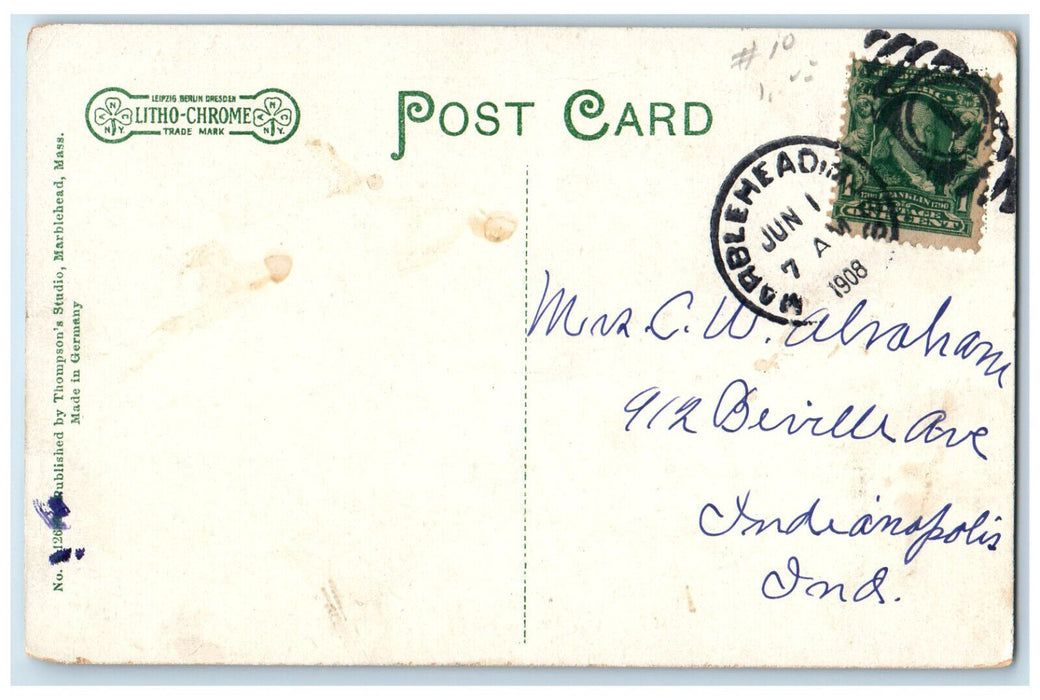 1908 Fort Sawell Marblehead Massachusetts MA Antique Posted Postcard
