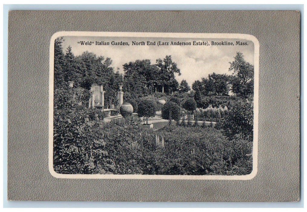 c1910 Weld Italian Garden North End Brookline Massachusetts MA Antique Postcard