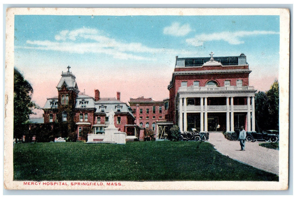 c1930's Mercy Hospital Springfield Massachusetts MA Vintage Postcard
