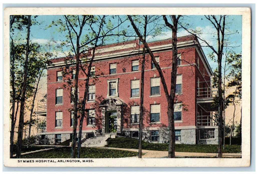 1921 Symmes Hospital Arlington Massachusetts MA Antique Posted Postcard
