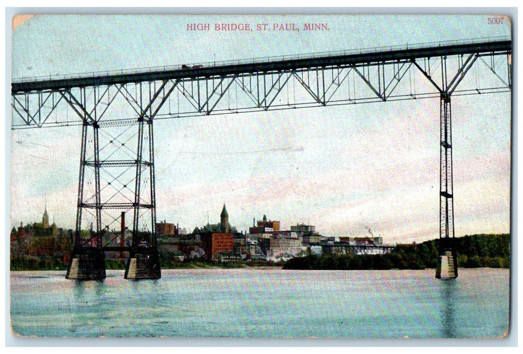 1908 View Of High Bridge St. Paul Lakeview Minnesota MN Posted Antique Postcard
