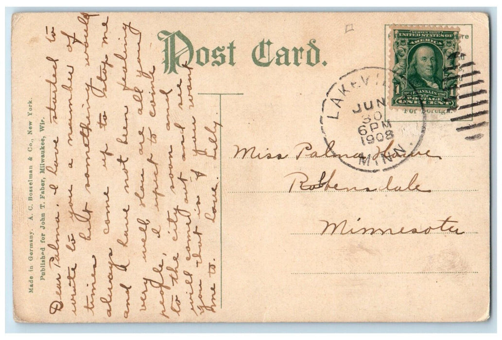 1908 View Of High Bridge St. Paul Lakeview Minnesota MN Posted Antique Postcard