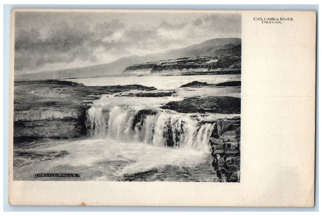 c1905 Celilo Falls River Lake Cliff Mountain Columbia River Oregon OR Postcard