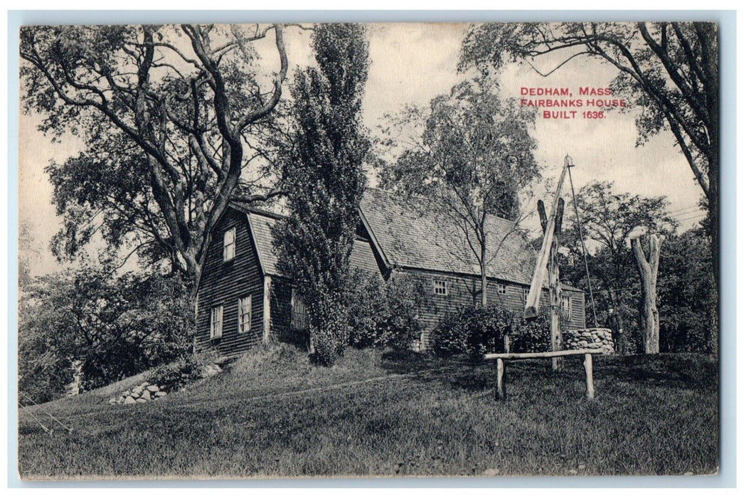 1911 Fairbanks House Dedham Massachusetts MA Antique Posted Postcard