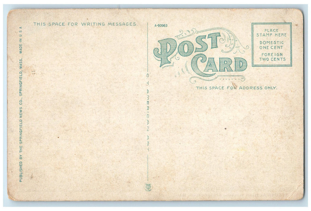 c1930's Technical High School Springfield Massachusetts MA Vintage Postcard