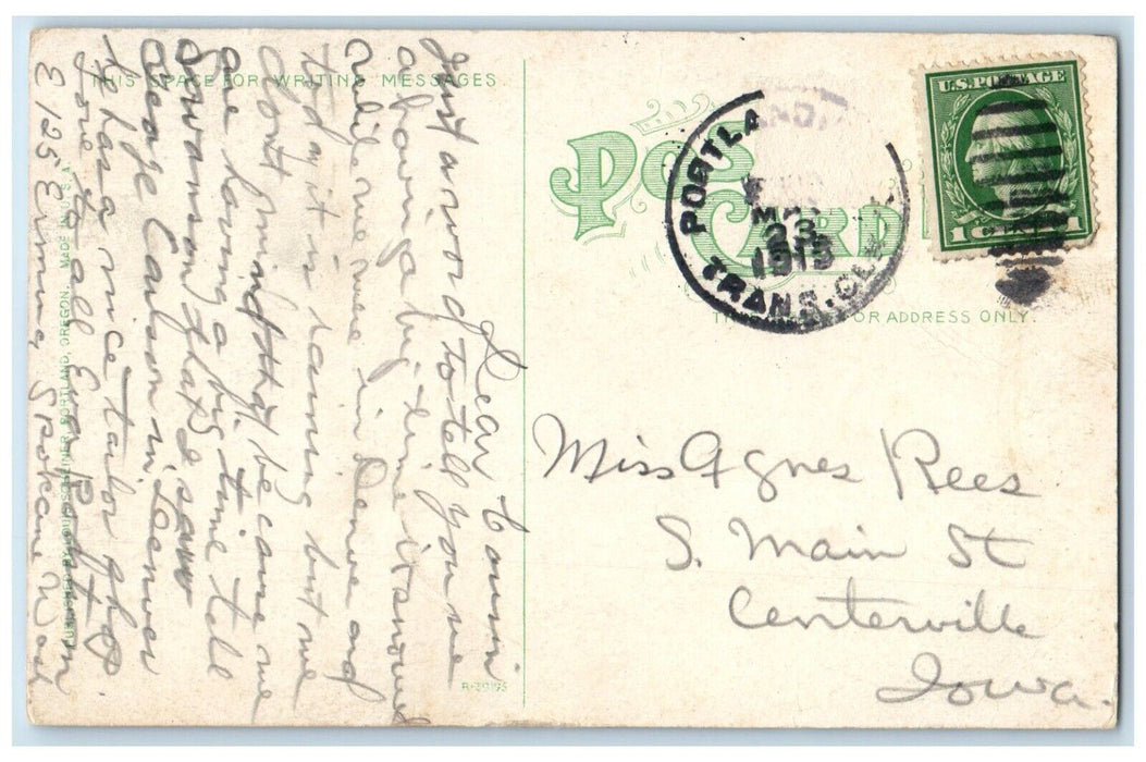 1915 Broadway Bridge Latest Span Crossing Willamette Portland Oregon OR Postcard