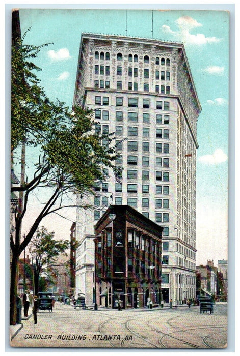 1908 Candler Building Cars Street View Atlanta Georgia GA Antique Postcard