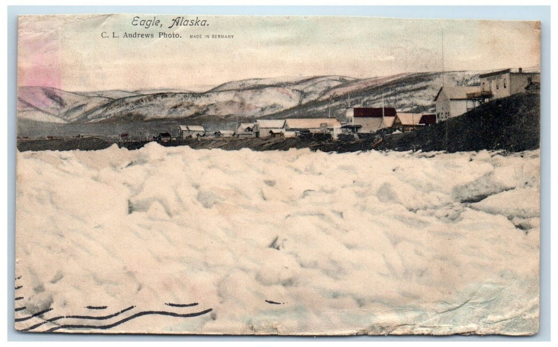 1908 Winter View Of Eagle Tanawa Alaska AK, Houses Posted Antique Postcard