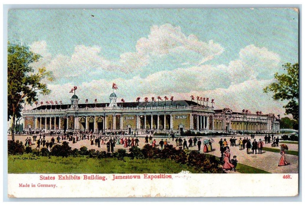 1910 States Exhibits Building Jamestown Exposition New York NY Vintage  Postcard