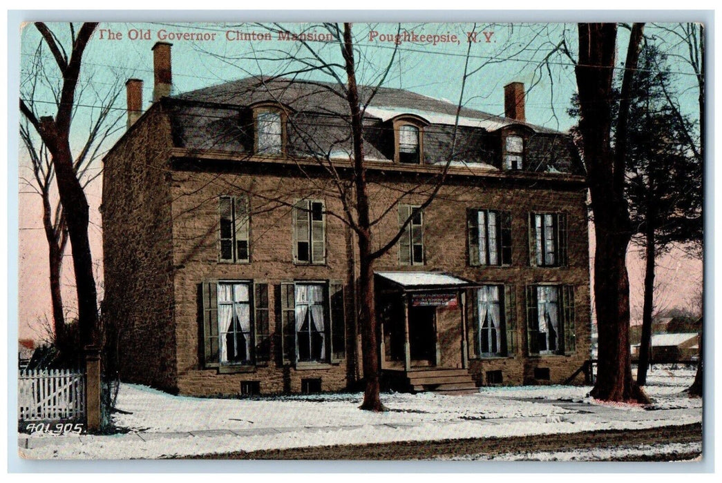 1909 Old Governor Clinton Mansion Poughkeepsie New York Posted Souvenir Postcard