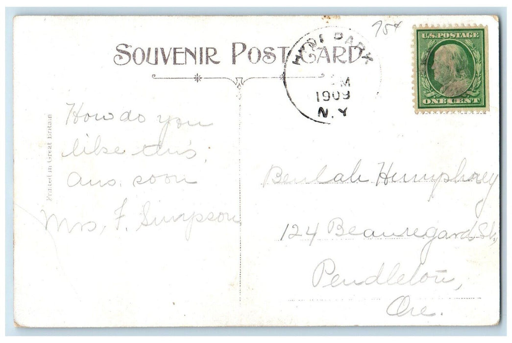 1909 Old Governor Clinton Mansion Poughkeepsie New York Posted Souvenir Postcard