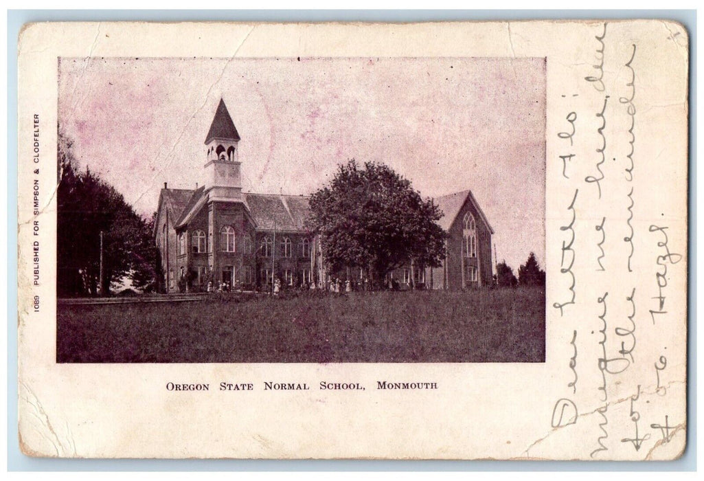 1906 Oregon State Normal School Monmouth Exterior Building Field Oregon Postcard