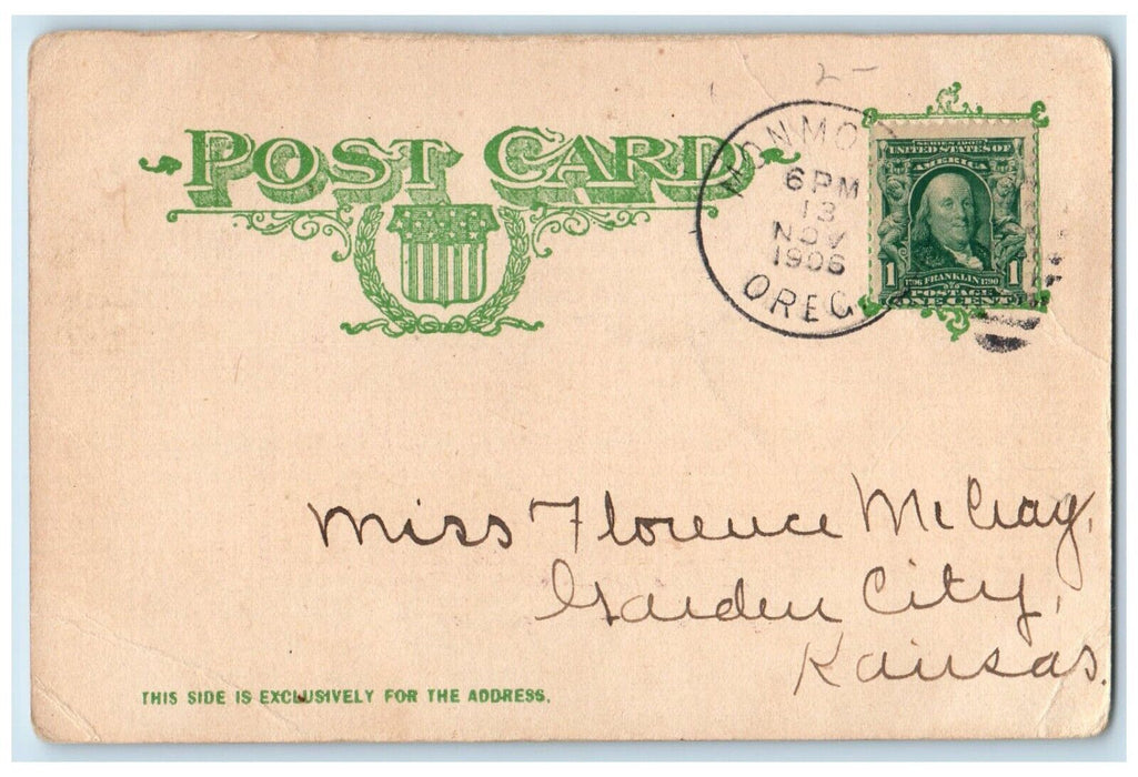 1906 Oregon State Normal School Monmouth Exterior Building Field Oregon Postcard