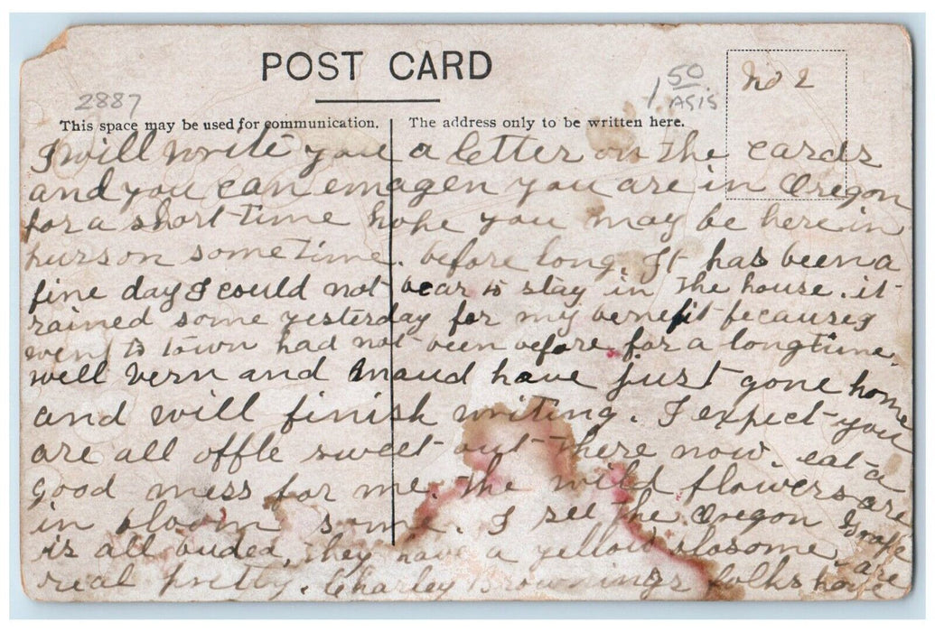 c1910 Main Street Looking South Exterior Store Building Lebanon Oregon Postcard