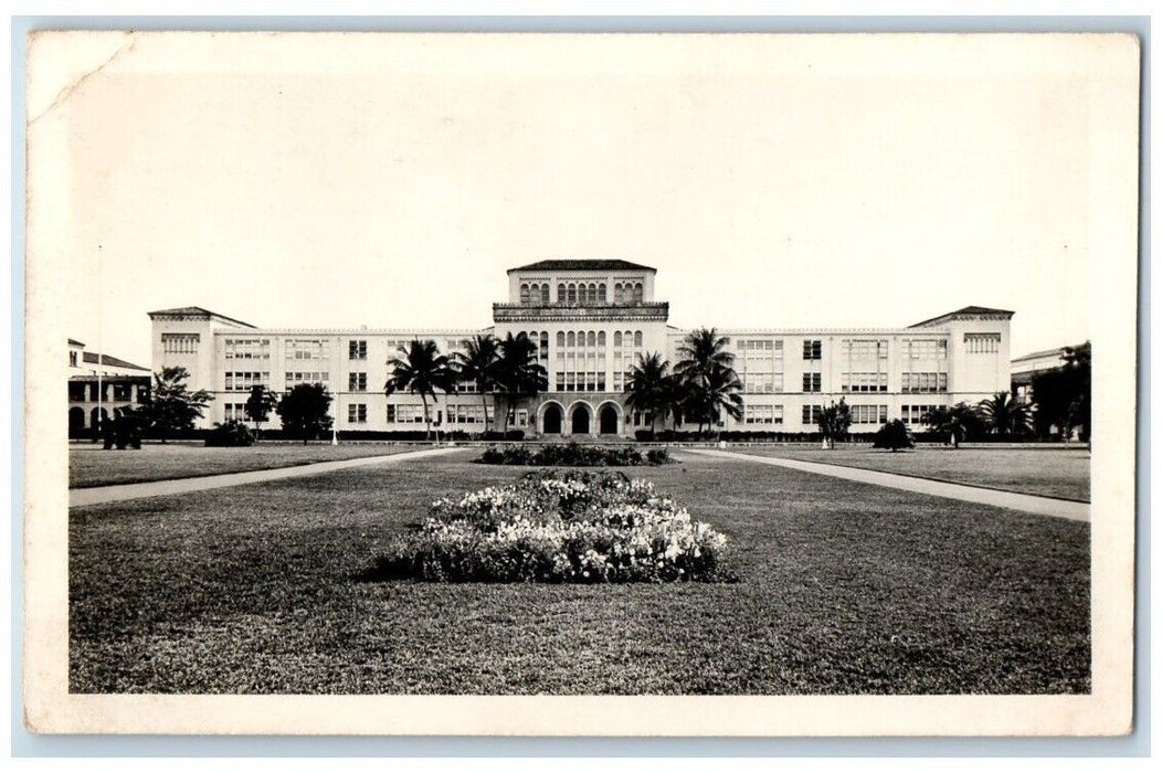 c1940's Miami Senior High School View Florida FL RPPC Photo Unposted Postcard