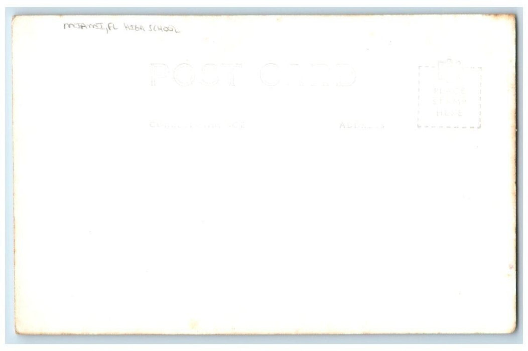 c1940's Miami Senior High School View Florida FL RPPC Photo Unposted Postcard