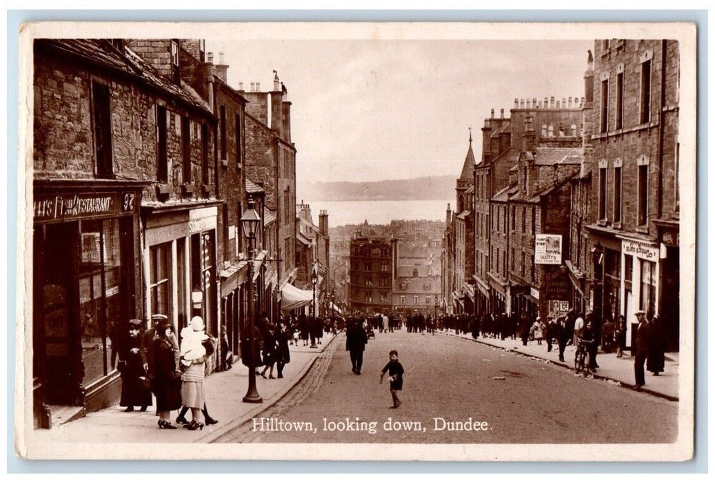 c1950's Hilltown Street Business View Dundee Scotland UK RPPC Photo Postcard