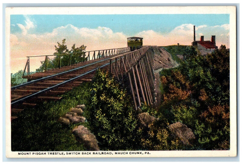 c1920 Mount Pisgah Trestle Switch Railroad Mauch Chunk Pennsylvania PA Postcard