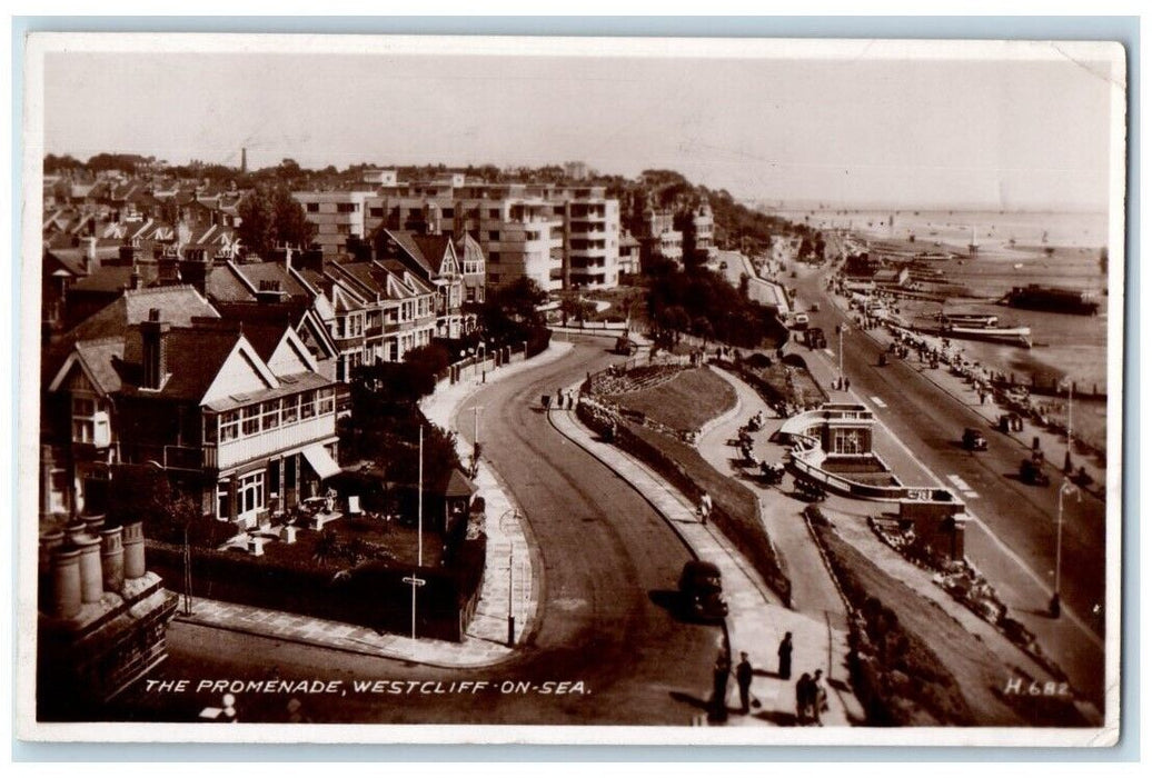 1950 The Promenade View Westcliff-On-Sea Essex England RPPC Photo Postcard