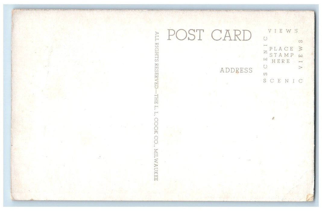 c1940 Scenic Beauty Vacation Land Boat River Lake Cadillac Michigan MI Postcard