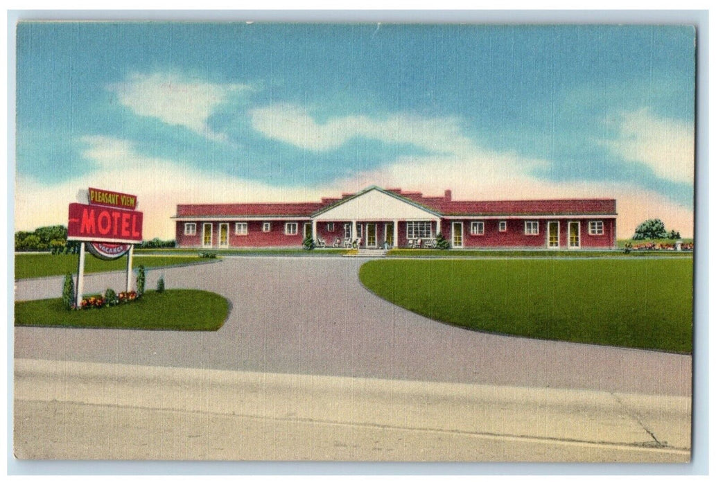 1940 Exterior View Pleasant View Motel Columbia Pennsylvania PA Antique Postcard