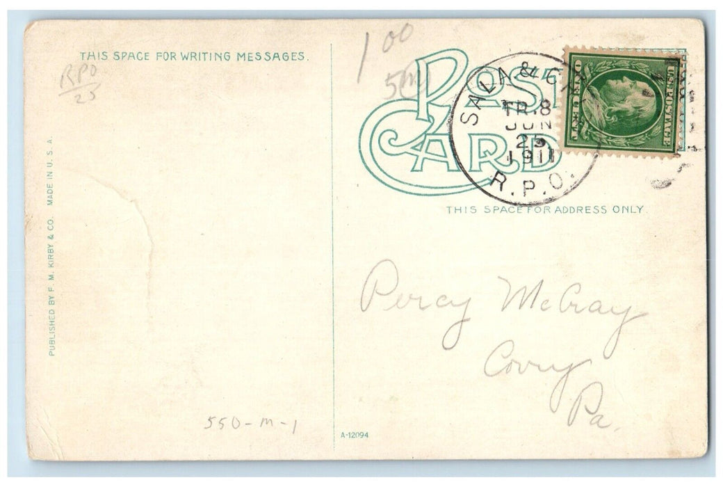 1911 Library Allegheny College Meadville Pennsylvania Vintage Antique Postcard