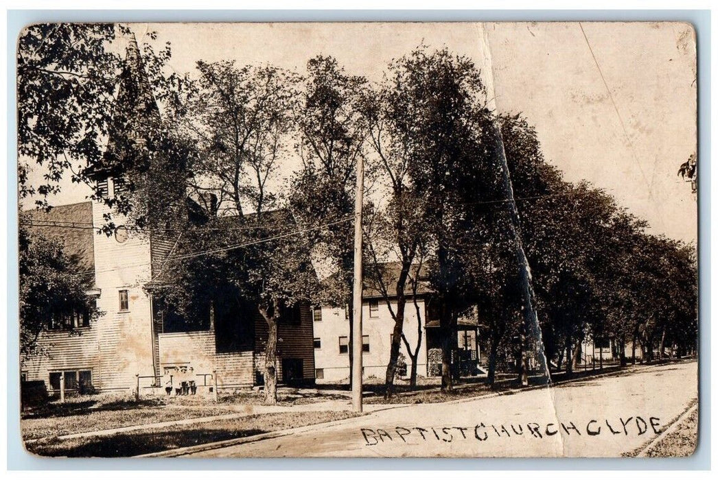 c1910's Baptist Church View Cicero Clyde Illinois IL RPPC Photo Postcard