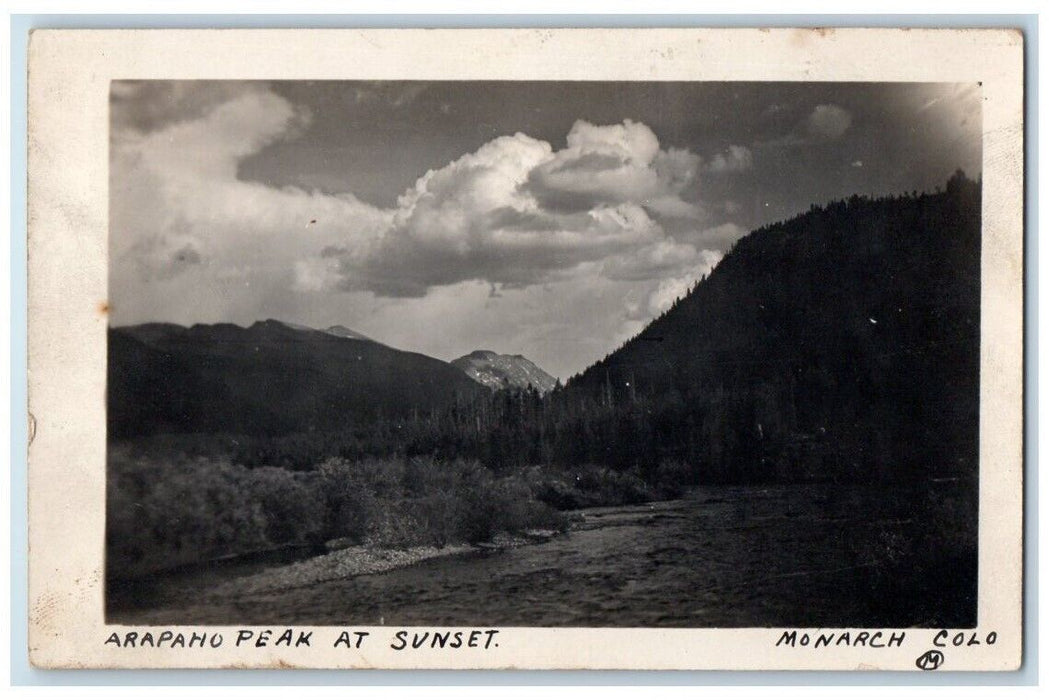 c1910's Arapaho Peak At Sunset View Monarch Colorado CO RPPC Photo Postcard