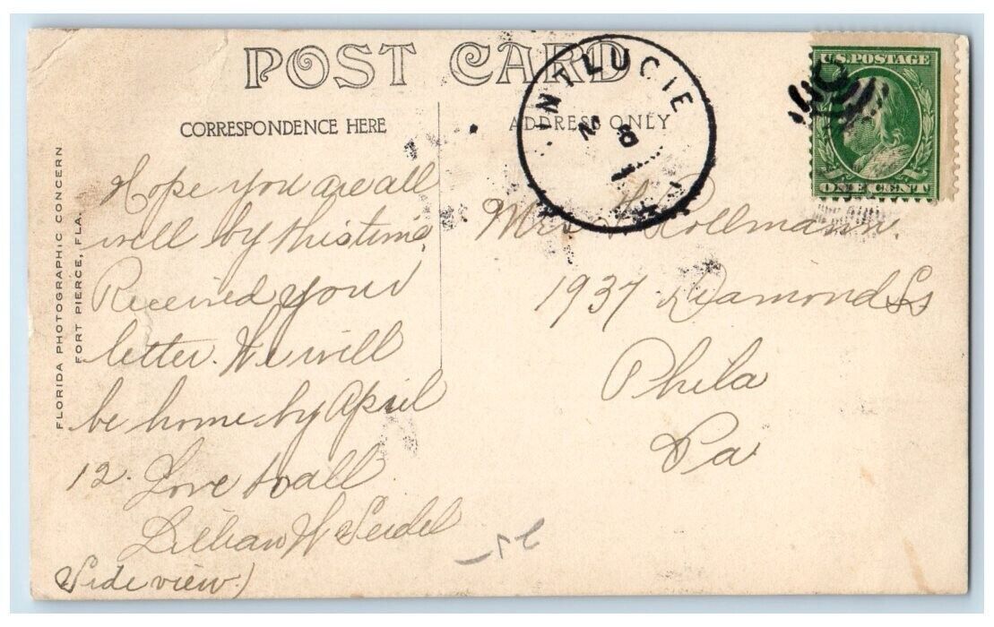 c1910's Home Residence View Port St. Lucie Florida FL  RPPC Photo Postcard