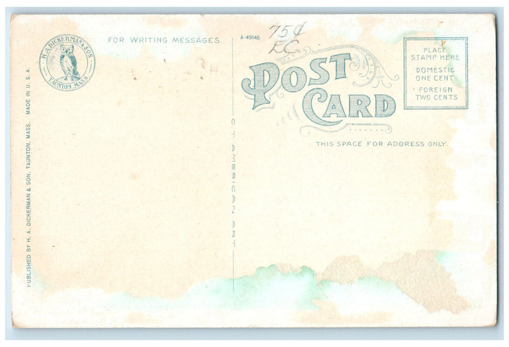 c1920's Horse Carriage Car Police Station Salem Massachusetts MA Postcard