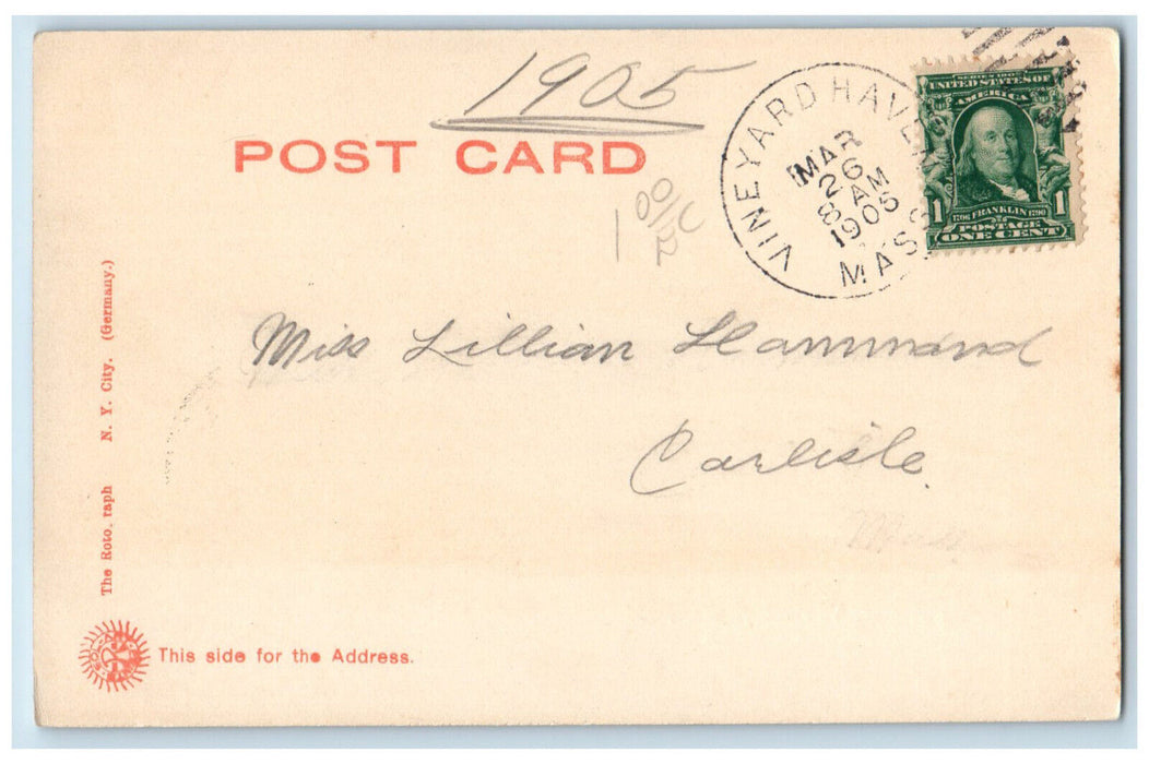1905 The Harbor Vineyard Haven Massachusetts MA Antique Posted Postcard