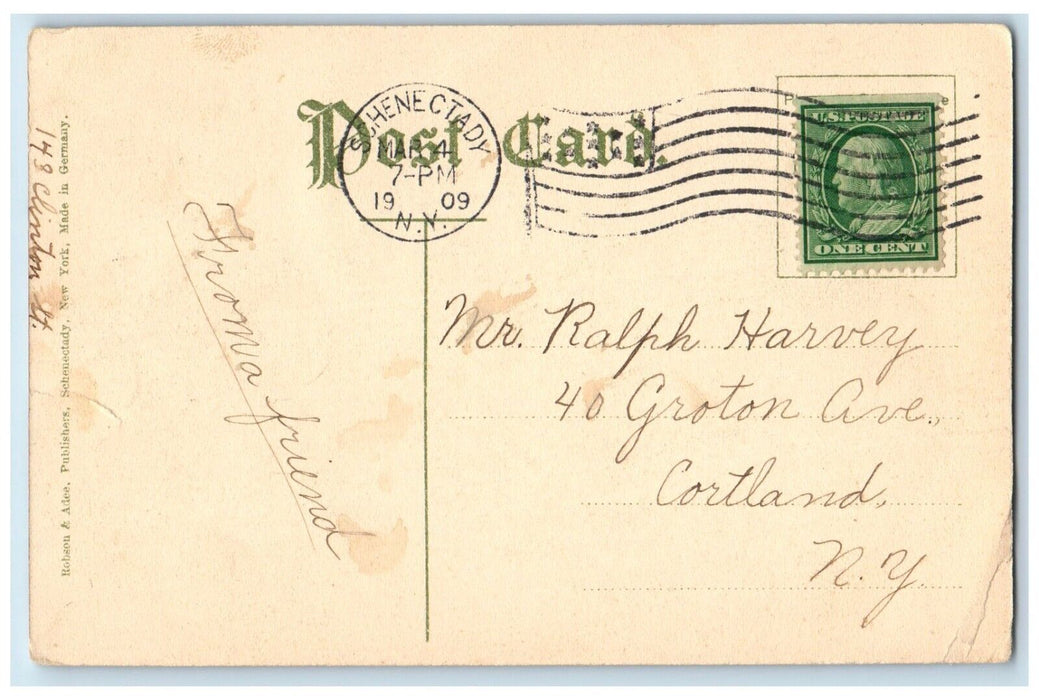 1909 Union College Building Dirt Road Schenectady New York NY Antique Postcard