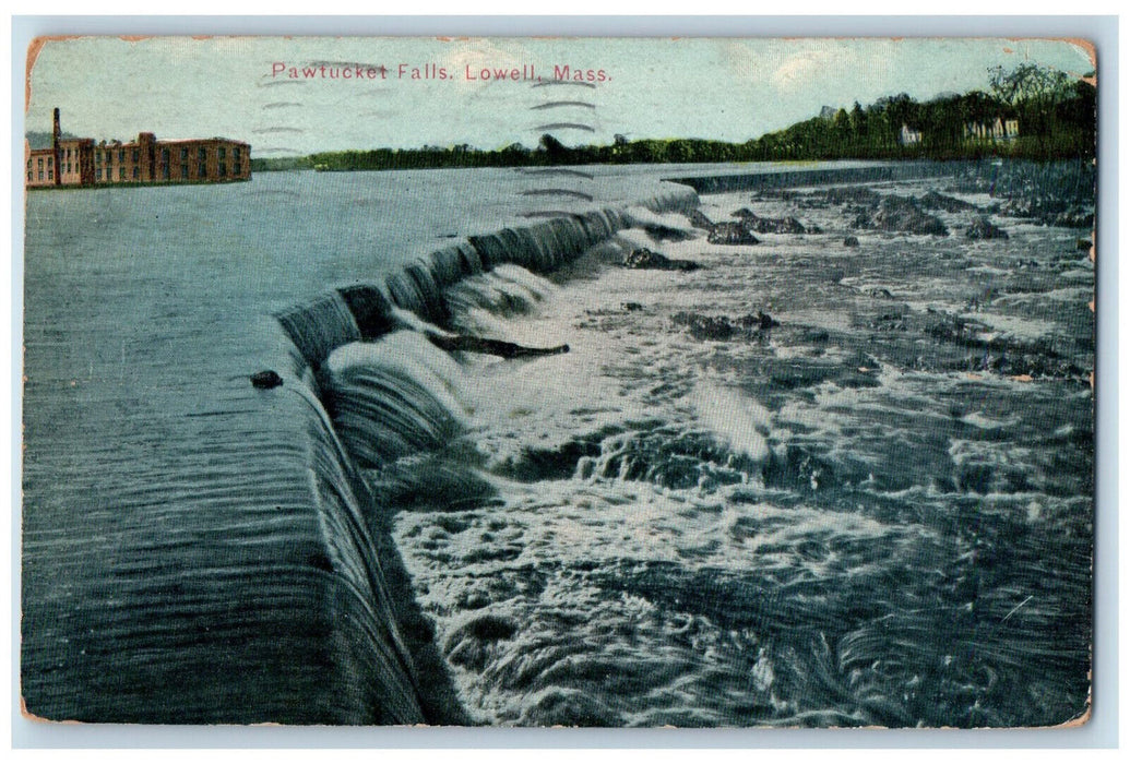 1912 Pawtucket Falls Lowell Massachusetts MA Antique Posted Postcard